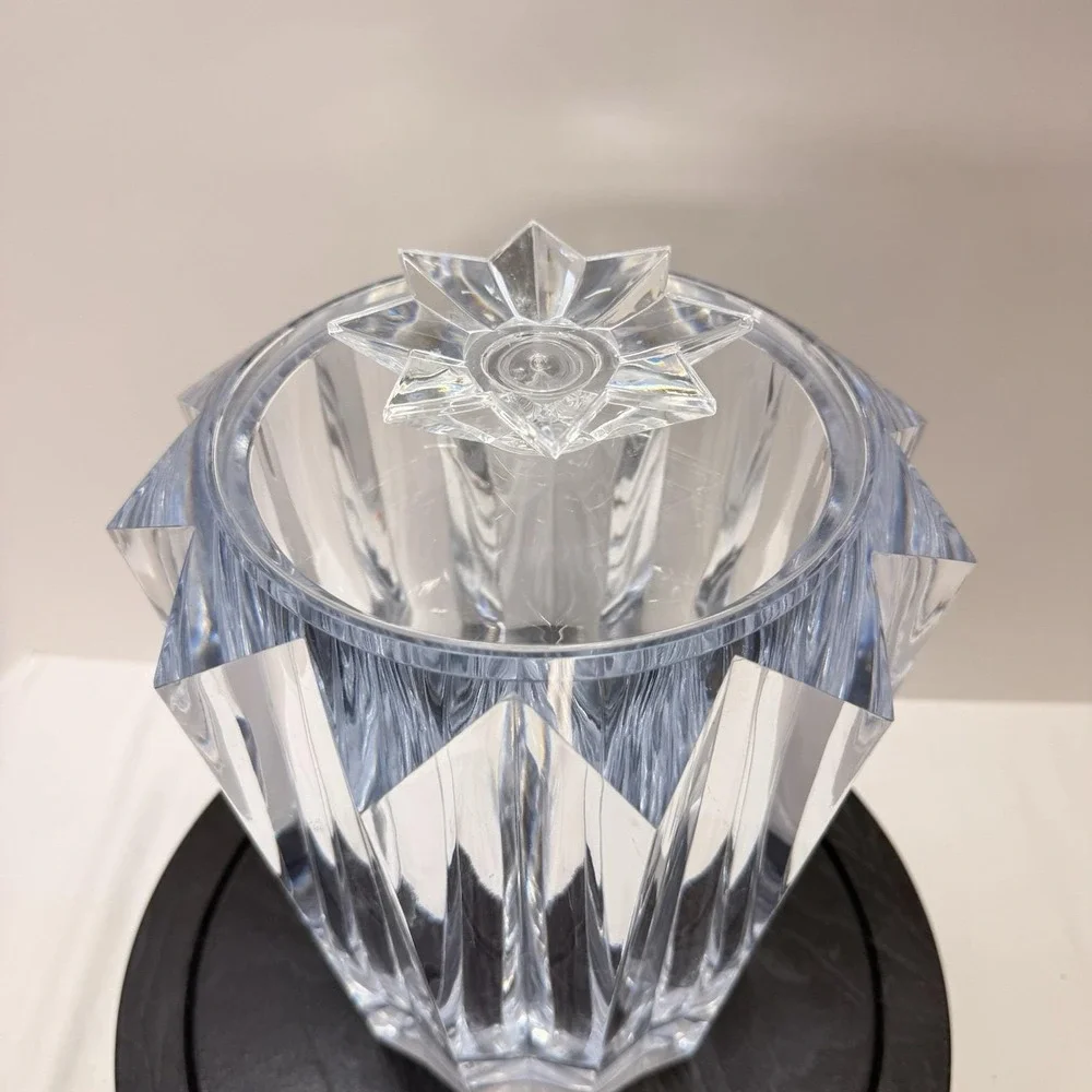 VTG MCM Judith Kruger Grainware Lucite Starburst Ice Bucket w/ Tiara Lid Atomic